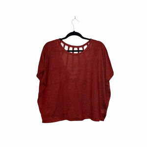 Umgee Burnt Orange Strappy Open Back Knit Top Size Medium Large Women’s